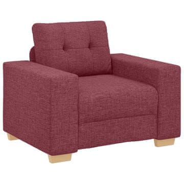 Vidaxl Kavč fotelj vinsko rdeč 100x78x80 cm blago