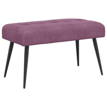Vidaxl Klop s gumbnim oblazinjenjem Vijolična 80 x 40 x 46 cm Žamet