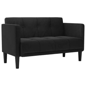 Vidaxl Dvosed črne barve 111 cm žamet