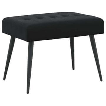 Vidaxl Klop s gumbnim oblazinjenjem Črna 60 x 40 x 45 cm Žamet