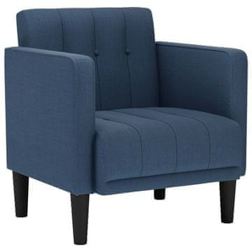 Vidaxl Kavč z nasloni za roke moder 53 cm blago