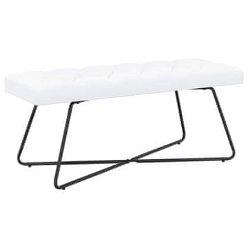 Vidaxl Klop s gumbnim oblazinjenjem Bela 110 x 40 x 46 cm Blago