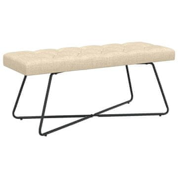 Vidaxl Klop s gumbnim oblazinjenjem Krem 110 x 40 x 46 cm Blago
