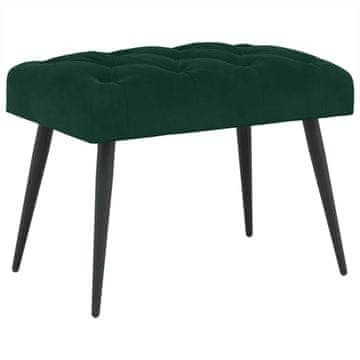 Vidaxl Klop s gumbnim oblazinjenjem Temno zelena 60 x 40 x 45 cm Žamet