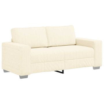 Vidaxl Dvosed kremne barve 180x77x82 cm žametno blago