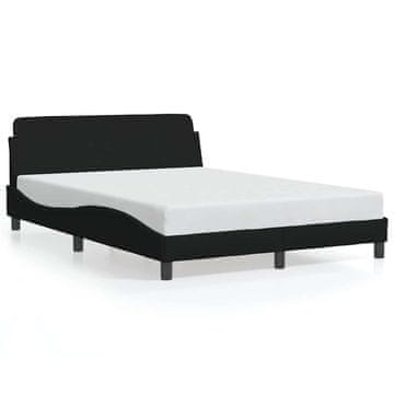 Vidaxl Posteljni okvir Dover črne barve 135x190 cm blago