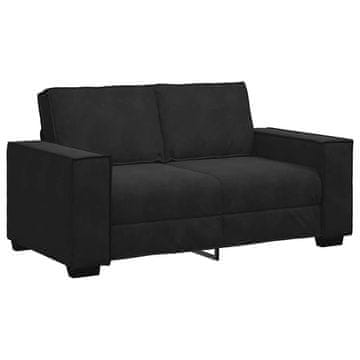 Vidaxl Dvosed črne barve 160x78x84 cm žamet