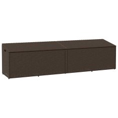 Vidaxl Vrtna shranjevalna škatla rjava 220x50x58 cm poli ratan