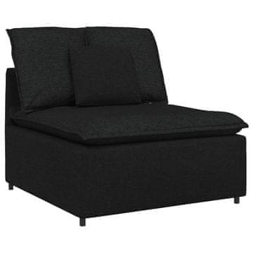 Vidaxl Modularni kavč z blazinami črne barve 100 cm