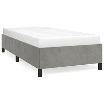 Vidaxl Posteljni okvir brez vzmetnice svetlo siv 100x203 cm enojni XL žamet