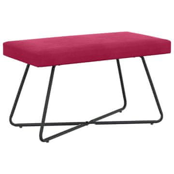 Vidaxl klop Enobarvno Vinorodna rdeča 80 x 40 x 45 cm Žamet