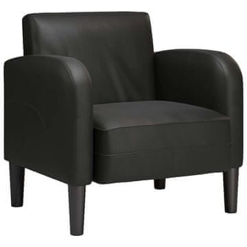 Vidaxl Kavč z nasloni za roke črne barve 54 cm umetno usnje