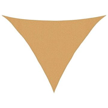 Vidaxl Senčnik za jadro 160 g/m² trikotno peščeno 3x3x4,2 m HDPE