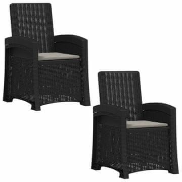 Vidaxl Ležalnik za vrt s pogledom na ratan 2 pcs