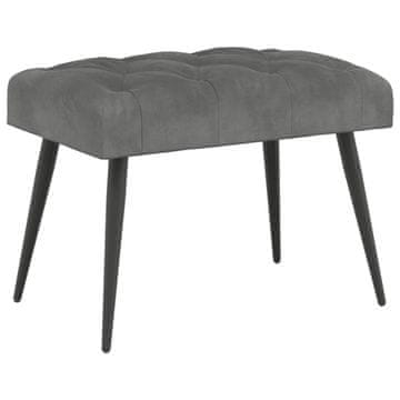 Vidaxl Klop s gumbnim oblazinjenjem Temno siva 60 x 40 x 45 cm Žamet
