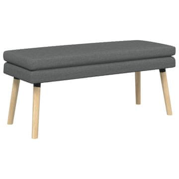 Vidaxl Dvojna klop Temno siva 110 x 40 x 47 cm Blago