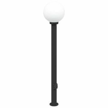 Vidaxl Stebriček z vtičnico 120 cm črne barve IP44