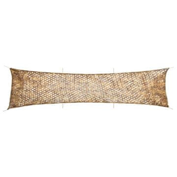 Vidaxl Kamuflažna mreža z torbo za shranjevanje 613x138 cm peščeno rjava