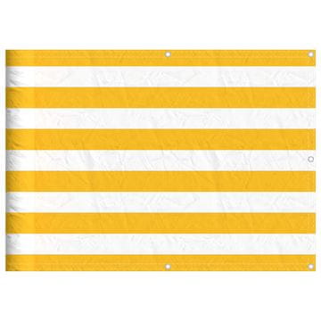 Vidaxl Balkonska pregrada rumeno-bele črte 75x1000 cm