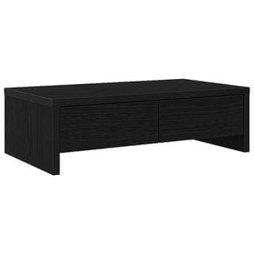 Vidaxl Stojalo za monitor s predali črn hrast 50x27x15 cm inženirski les