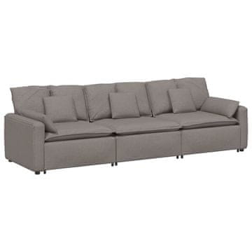 Vidaxl Modularni kavč z blazinami taupe