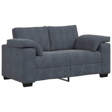 Vidaxl Dvosed temno siv 160x77x82 cm žamet
