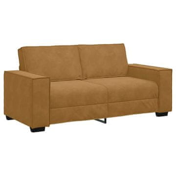Vidaxl Dvosed kavč rjav 180x78x84 cm žamet