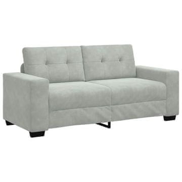 Vidaxl Dvosed svetlo siv 180x77x82 cm žamet