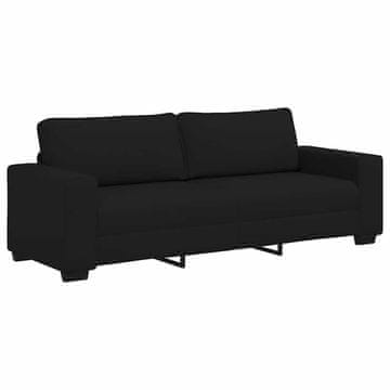 Vidaxl Trosed črne barve 220x77x82 cm blago