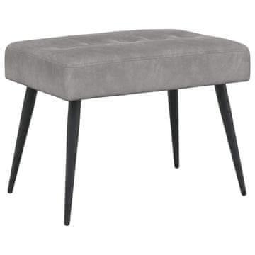 Vidaxl Klop s gumbnim oblazinjenjem Svetlo siva 60 x 40 x 45 cm Žamet