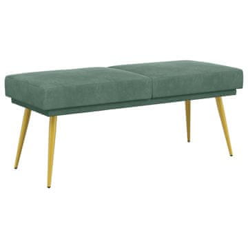 Vidaxl Dvojna klop Morsko zelena 120 x 45 x 46 cm Žamet