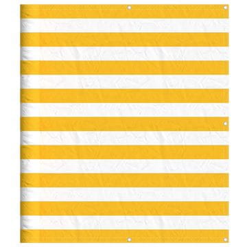 Vidaxl Balkonska pregrada rumeno-bele črte 120x1000 cm