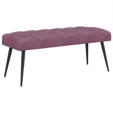 Vidaxl Klop s gumbnim oblazinjenjem Vijolična 110 x 40 x 46 cm Žamet