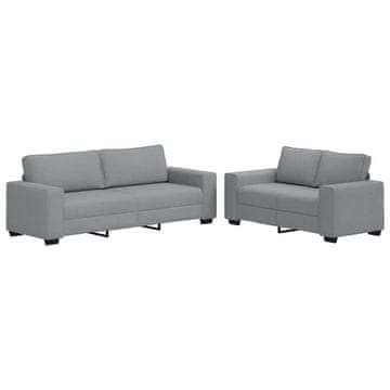 Vidaxl 2-delni komplet sedežne garniture z blazinami svetlo sivo blago