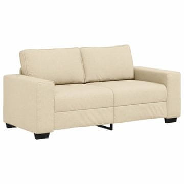 Vidaxl Dvosed kremne barve 180x77x82 cm blago