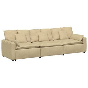 Vidaxl Modularni kavč z blazinami sivo zelen