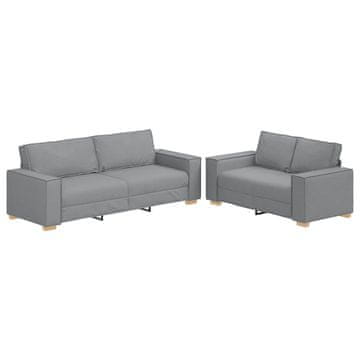 Vidaxl 2-delni komplet sedežne garniture z blazinami svetlo sivo blago
