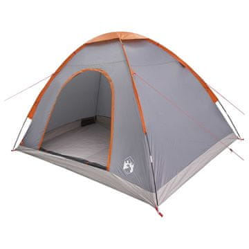 Vidaxl Kamperski šotor s streho Siva in oranžna 275 x 215 x 125 cm
