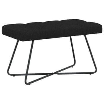 Vidaxl Klop s gumbnim oblazinjenjem Črna 80 x 40 x 46 cm Blago