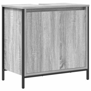 Vidaxl Kopalniška omarica za umivalnik siva sonoma 60x34,5x60 cm