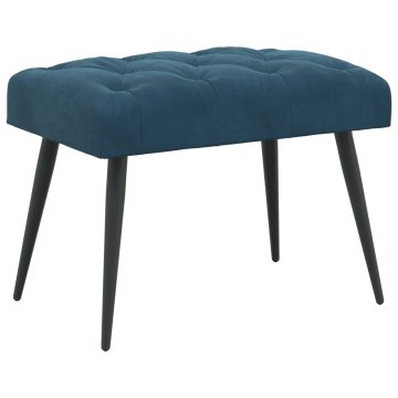 Vidaxl Klop s gumbnim oblazinjenjem Modra 60 x 40 x 45 cm Žamet