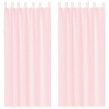 Vidaxl Voile zavese z zankami 2 kosa svetlo roza 140x245 cm
