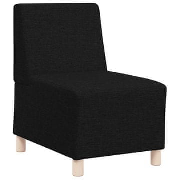 Vidaxl Modularna sedežna garnitura brez naslonjala za roke črne barve 55 cm blago