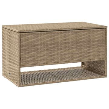 Vidaxl Zunanja škatla za blazine bež 100x55x55,5 cm poli ratan