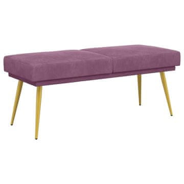 Vidaxl Dvojna klop Vijolična 120 x 45 x 46 cm Žamet