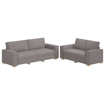 Vidaxl 2-delni komplet sedežne garniture z blazinami, taupe blago
