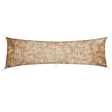 Vidaxl Kamuflažna mreža z torbo za shranjevanje 519x142 cm peščeno rjava