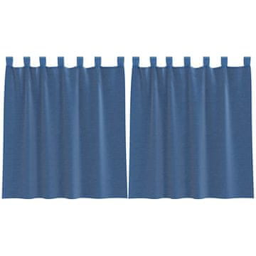 Vidaxl Voile zavese z zankami 2 kosa kraljevsko modre 140x140 cm