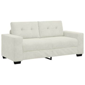 Vidaxl Dvosed kremne barve 180x77x82 cm žamet