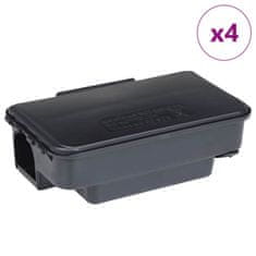Vidaxl Mišolovke 4 kosi črne 22x12,5x7,5 cm